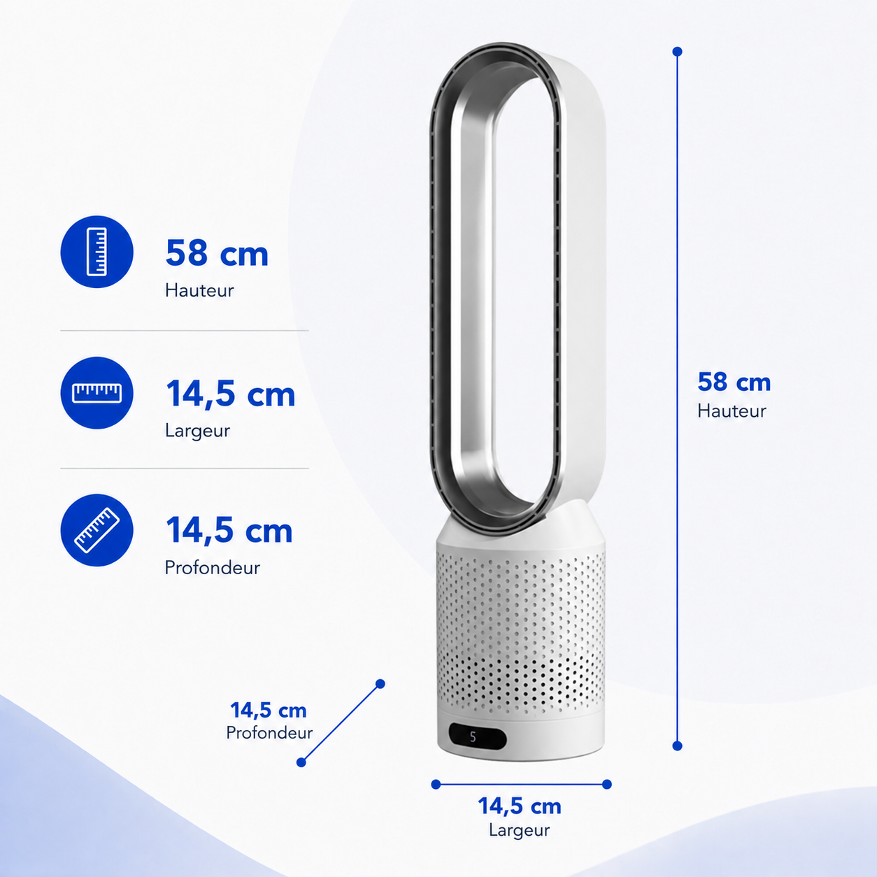 Elomaz Ventilateur Portable Sans Pales Silencieux Rechargeable