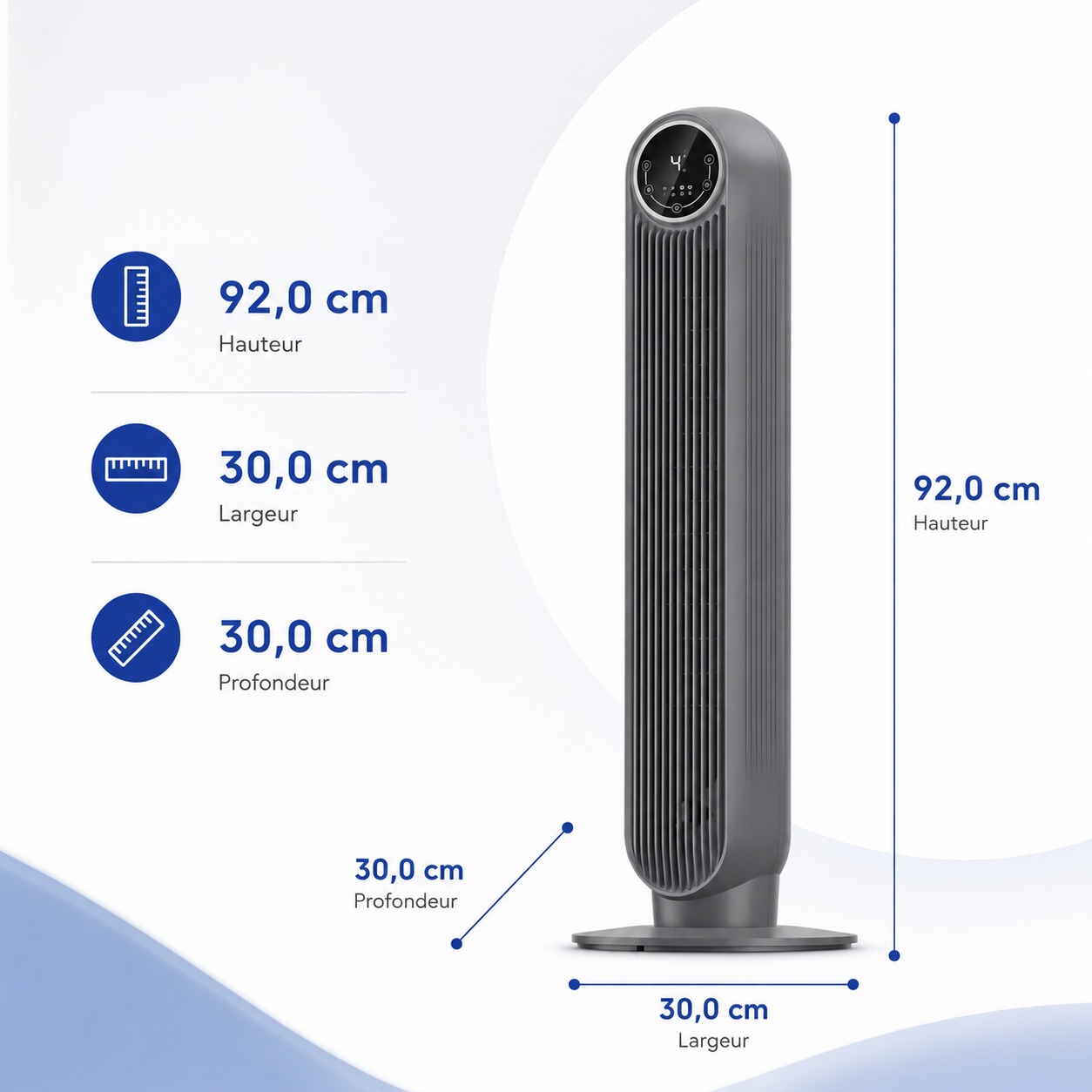 Elomaz Ventilateur Colonne Sans Pales Portable Silencieux