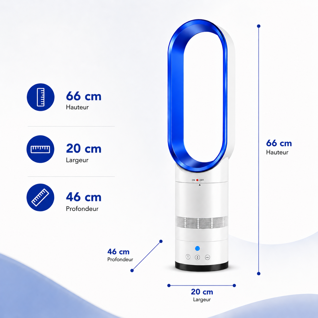 Elomaz Ventilateur Colonne Sans Pales Portable