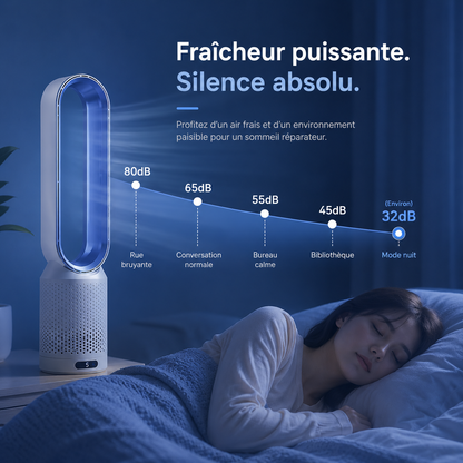 Elomaz Ventilateur Portable Sans Pales Silencieux Rechargeable