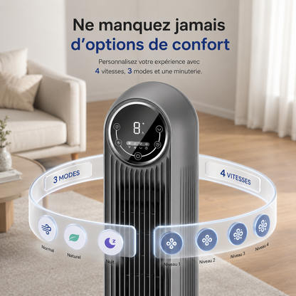 Elomaz Ventilateur Colonne Sans Pales Portable Silencieux