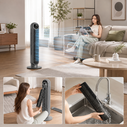 Elomaz Ventilateur Colonne Sans Pales Portable Silencieux