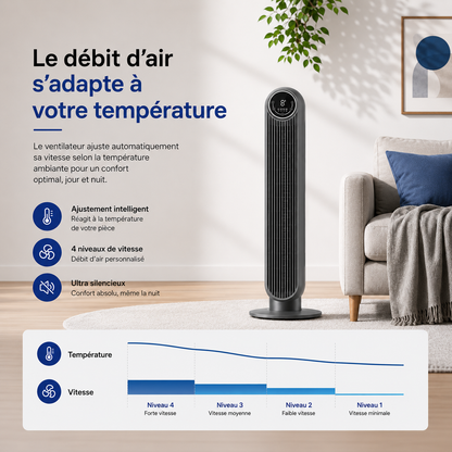 Elomaz Ventilateur Colonne Sans Pales Portable Silencieux