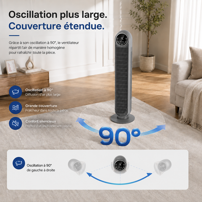 Elomaz Ventilateur Colonne Sans Pales Portable Silencieux